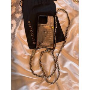 Bandolier gia Kelsey metallic pewter bronze crossbody 15 pro max wallet case